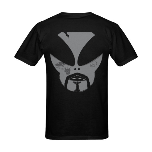 Alien Head Grey Men's Slim Fit T-shirt (Model T13)