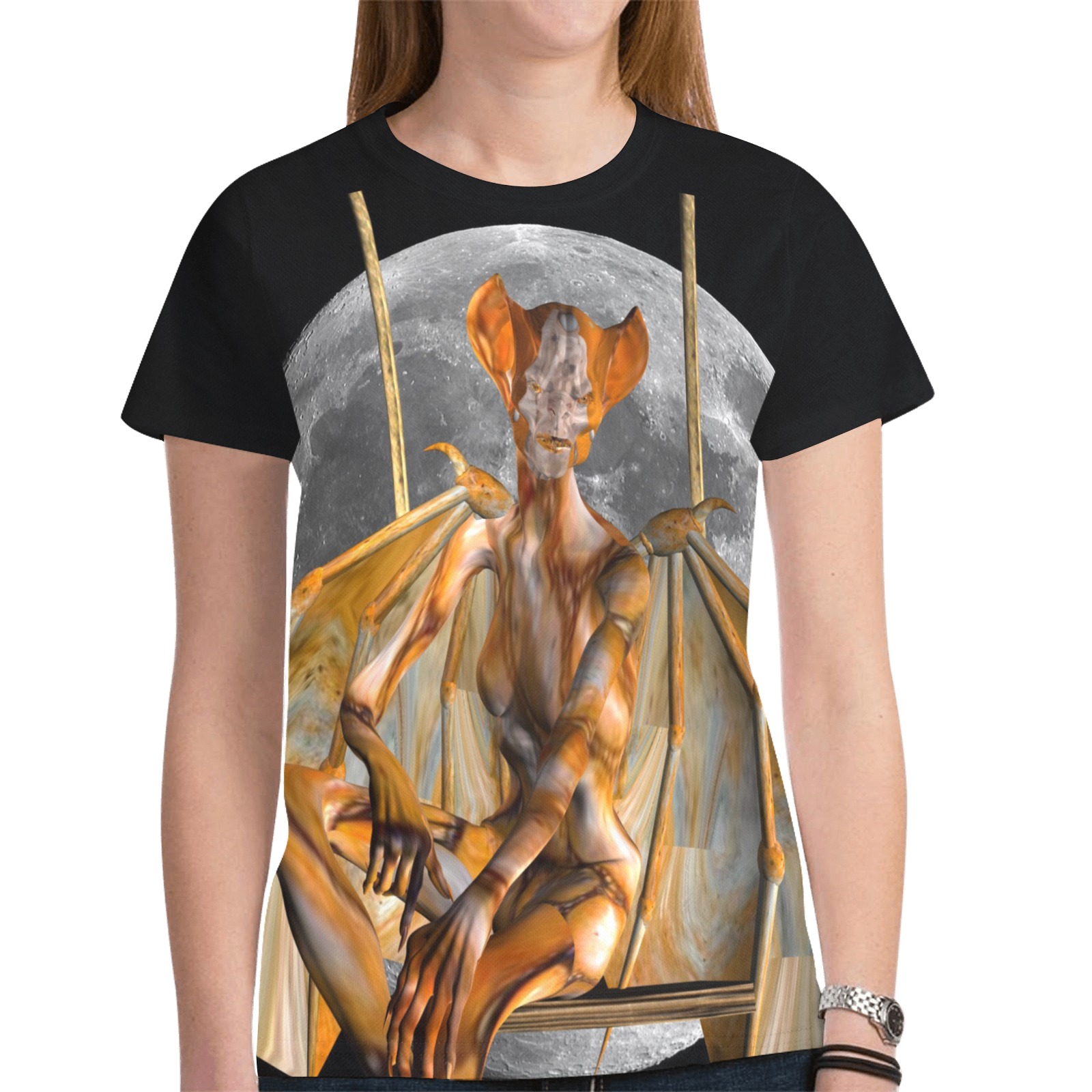 Moon Creature New All Over Print T-shirt for Women (Model T45)