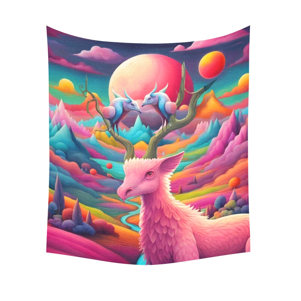 Magical World Cotton Linen Wall Tapestry 51"x 60"