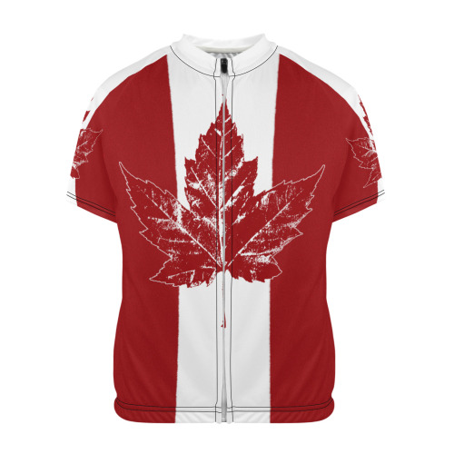 Cool Retro Canada Flag Bike Shirts Men's Cycling Jersey (Model T77)