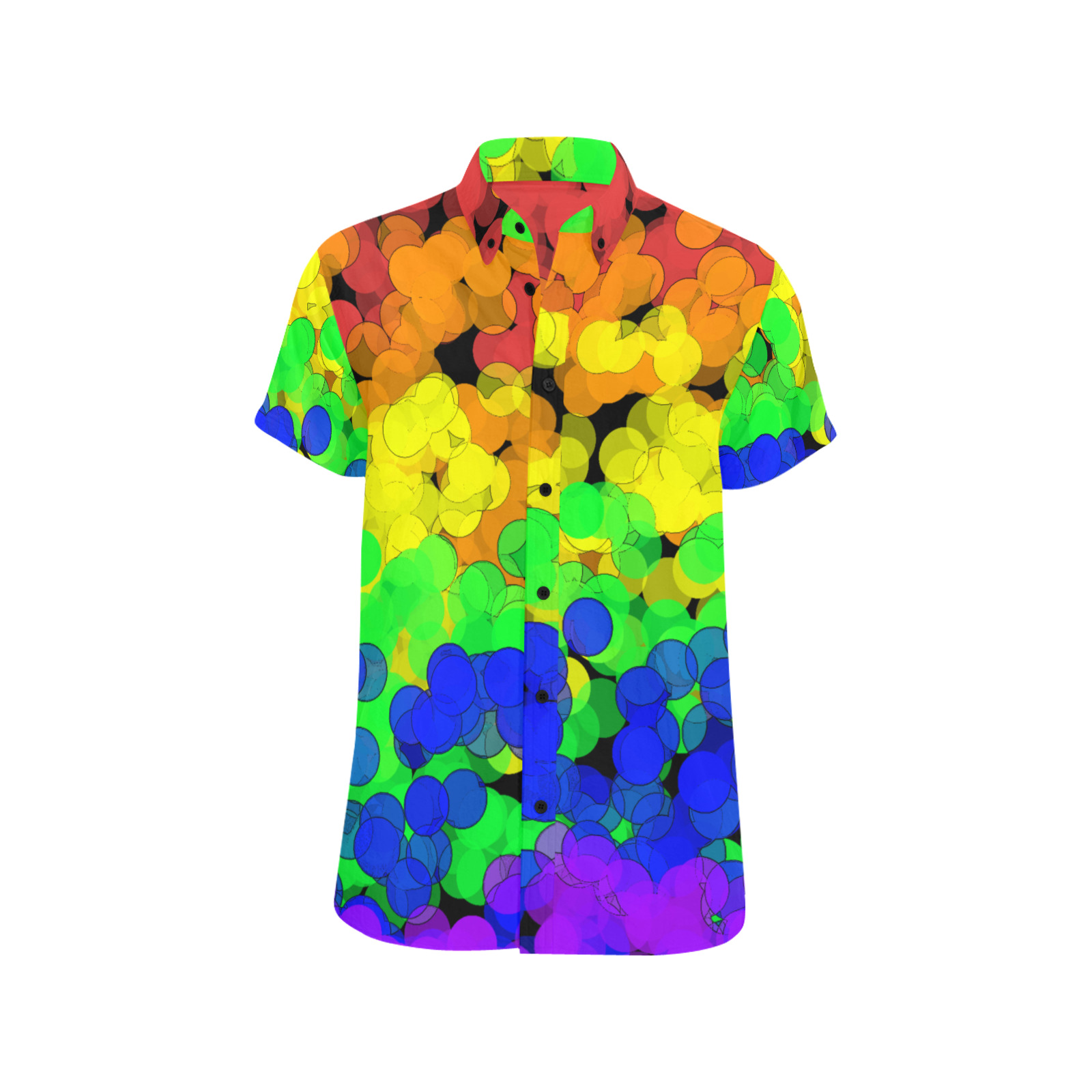 Gay Pride Bokeh Men's All Over Print Short Sleeve Shirt (Model T53)