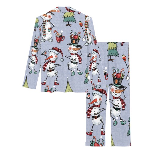 Skinny Snowman Women's Long Pajama Set