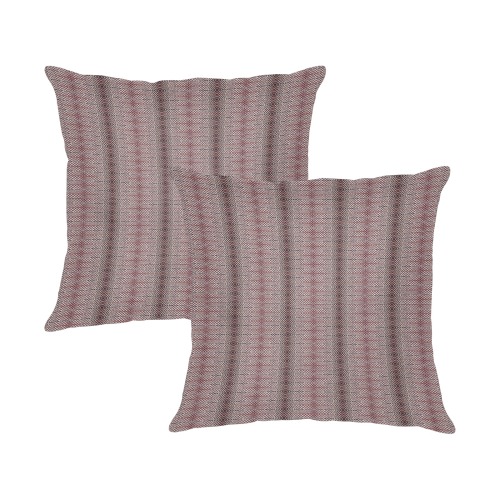 red and white repeating pattern Linen Zippered Pillowcase 18"x18"(One Side&Pack of 2)