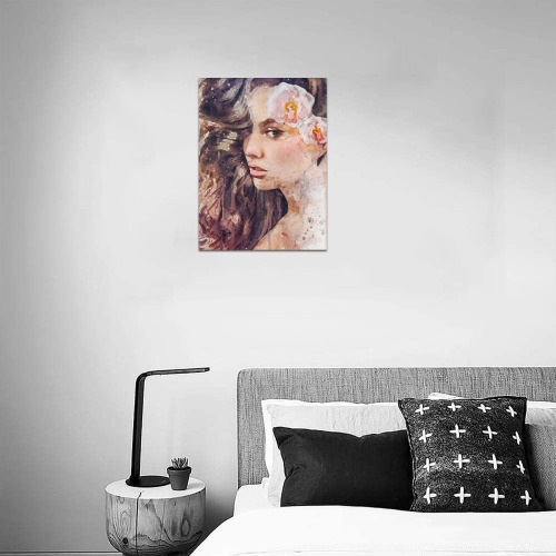 girl painting Frame Canvas Print 12"x16"