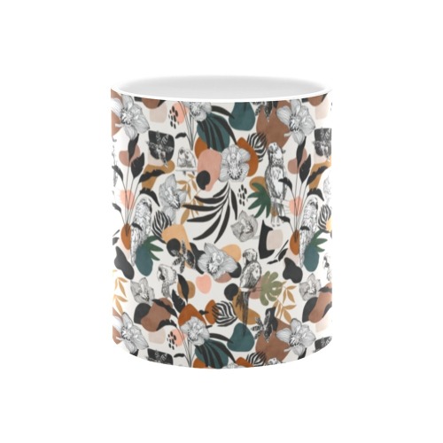 Abstract birds in the jungle 23F White Mug(11OZ)