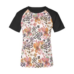 Elegant Floral In Chic Style Women's Raglan T-Shirt/Front Printing (Model T62)