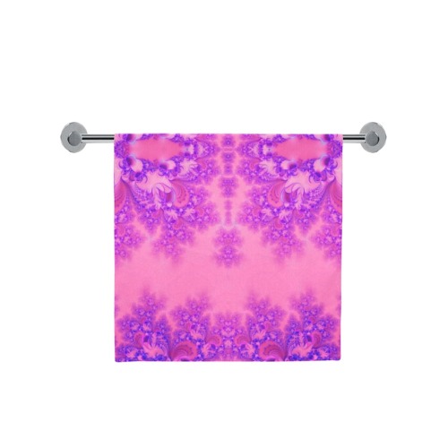 Purple and Pink Hydrangeas Frost Fractal Bath Towel 30"x56"