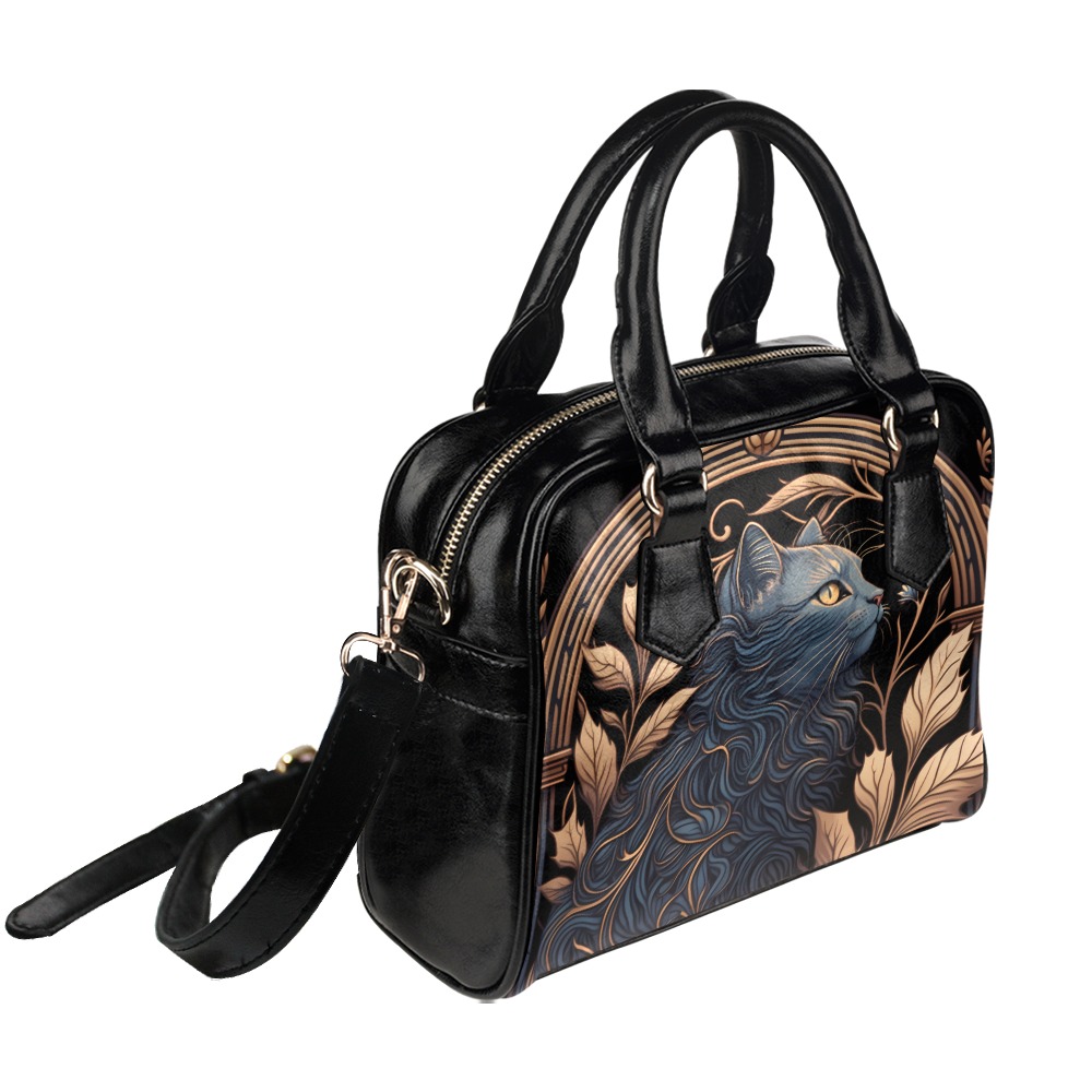 Mystic Cat Handbag Shoulder Handbag (Model 1634)