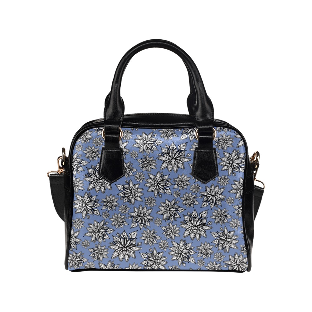Creekside Floret pattern blue Shoulder Handbag (Model 1634)