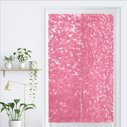 Magenta light pink red faux sparkles glitter Door Curtain Tapestry