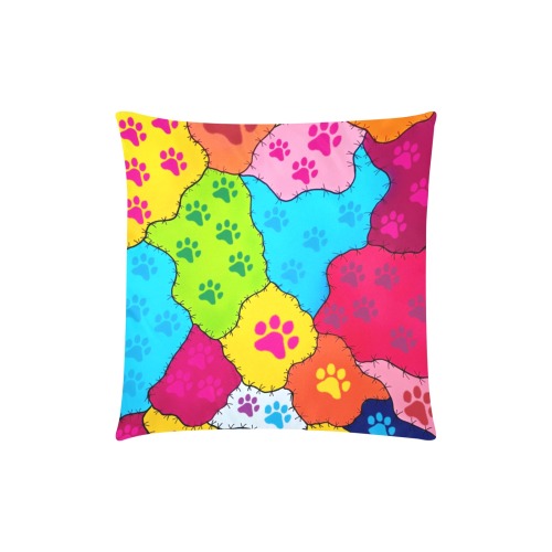 Dog paws Custom Zippered Pillow Cases 18"x18" (Two Sides)