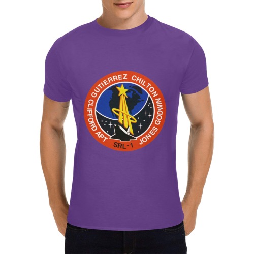 STS-59 PATCH Men's T-Shirt in USA Size (Two Sides Printing)