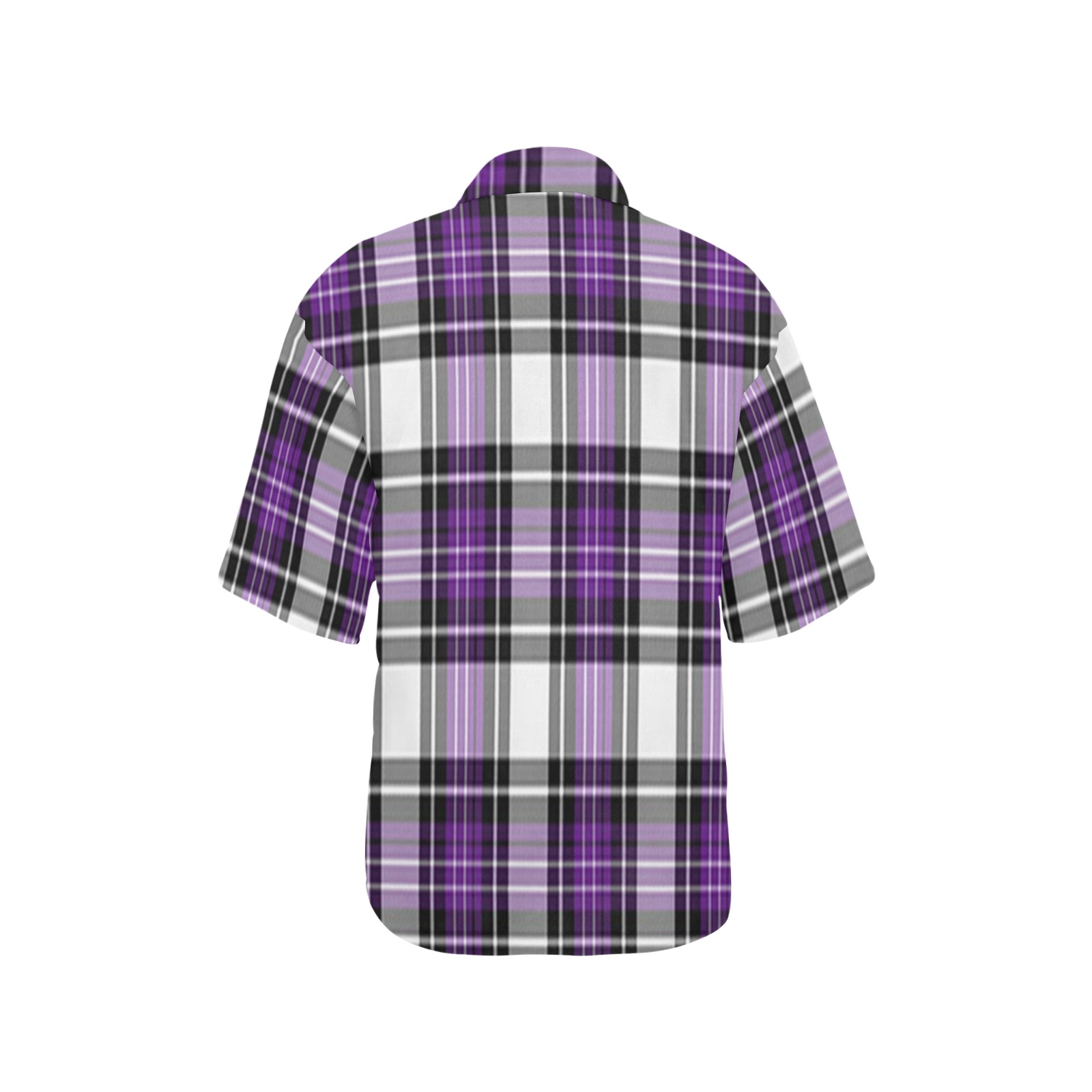 Purple Black Plaid All Over Print Hawaiian Shirt for Women (Model T58)