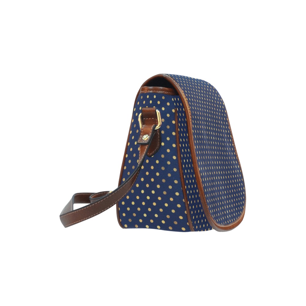 Navy with Polka Dots Saddle Bag/Large (Model 1649)