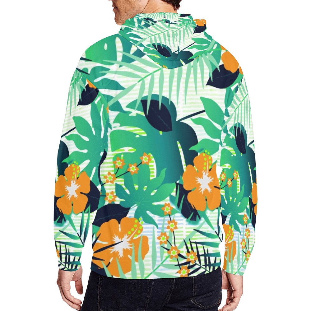 GROOVY FUNK THING FLORAL All Over Print Full Zip Hoodie for Men (Model H14)