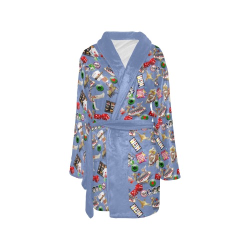 Las Vegas Icons Gamblers Delight - Blue Women's All Over Print Night Robe