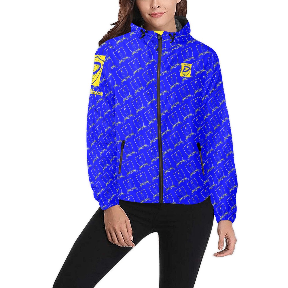DIONIO Clothing - Lightning Shield Windbreaker Jacket (Blue) Unisex All Over Print Windbreaker (Model H23)