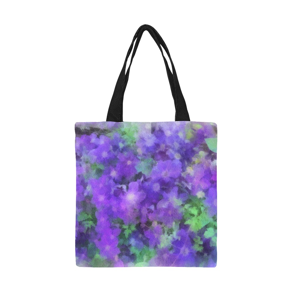 Jackmanii Clematis Watercolor All Over Print Canvas Tote Bag/Small (Model 1697)