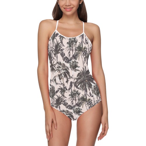 Obsession_tropical_palm_trees Strap Swimsuit ( Model S05)