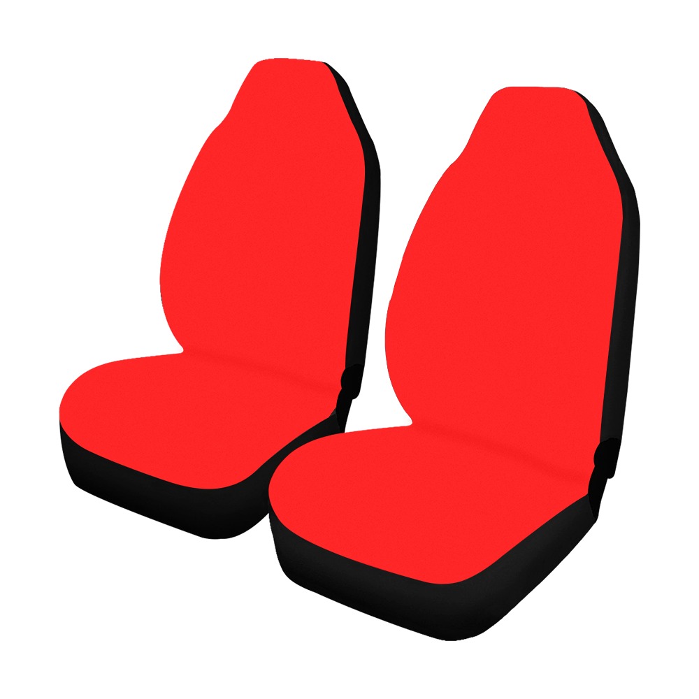 Merry Christmas Red Solid Color Car Seat Covers (Set of 2)