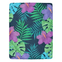 Colorful Tropical Pattern (185) Ultra-Soft Micro Fleece Blanket 54"x70"
