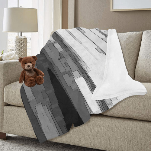 Greyscale Abstract B&W Art Ultra-Soft Micro Fleece Blanket 60"x80" (Thick)
