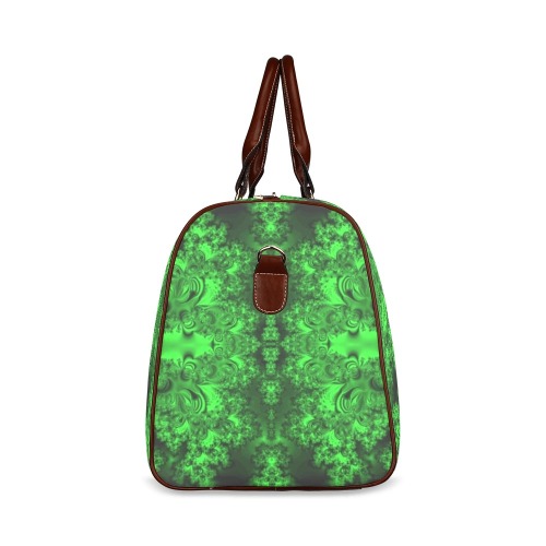 Frost on the Evergreens Fractal Waterproof Travel Bag/Small (Model 1639)