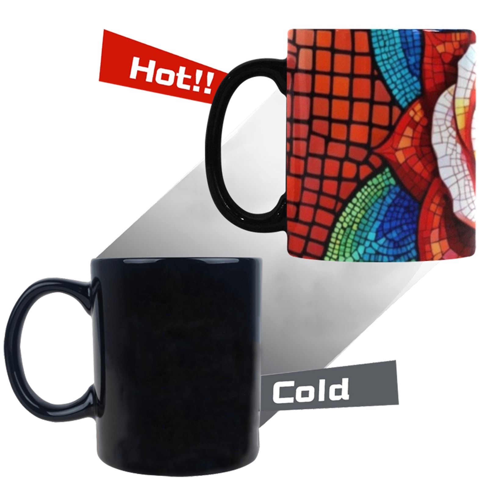 Mosaic Rose - RED Coffee mug Custom Morphing Mug (11oz)