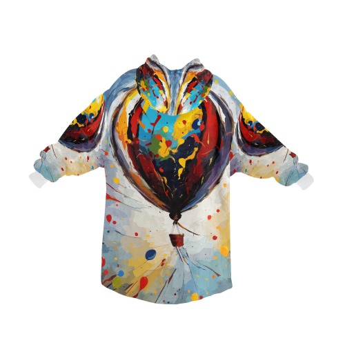 Hot air balloon in the air. Colorful abstract art. Blanket Hoodie for Men