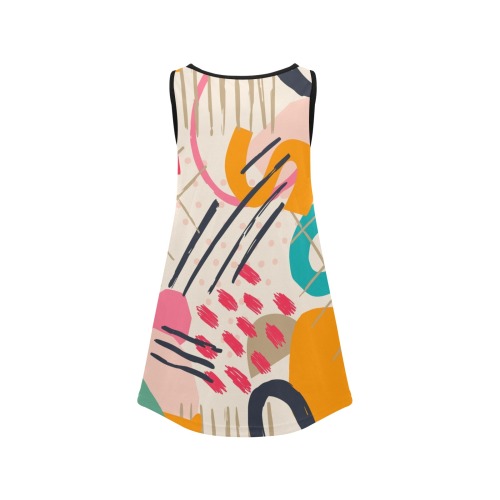 Abstract Doodles Girls' Sleeveless Dress (Model D58)