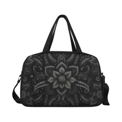 Floral Black v1 Fitness Handbag (Model 1671)