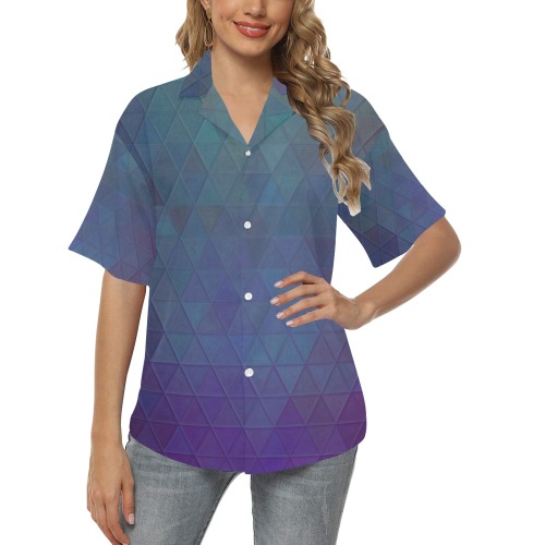 mosaic triangle 14 All Over Print Hawaiian Shirt for Women (Model T58)