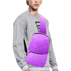 Purple gradient geometric mesh pattern Chest Bag (Model 1678)