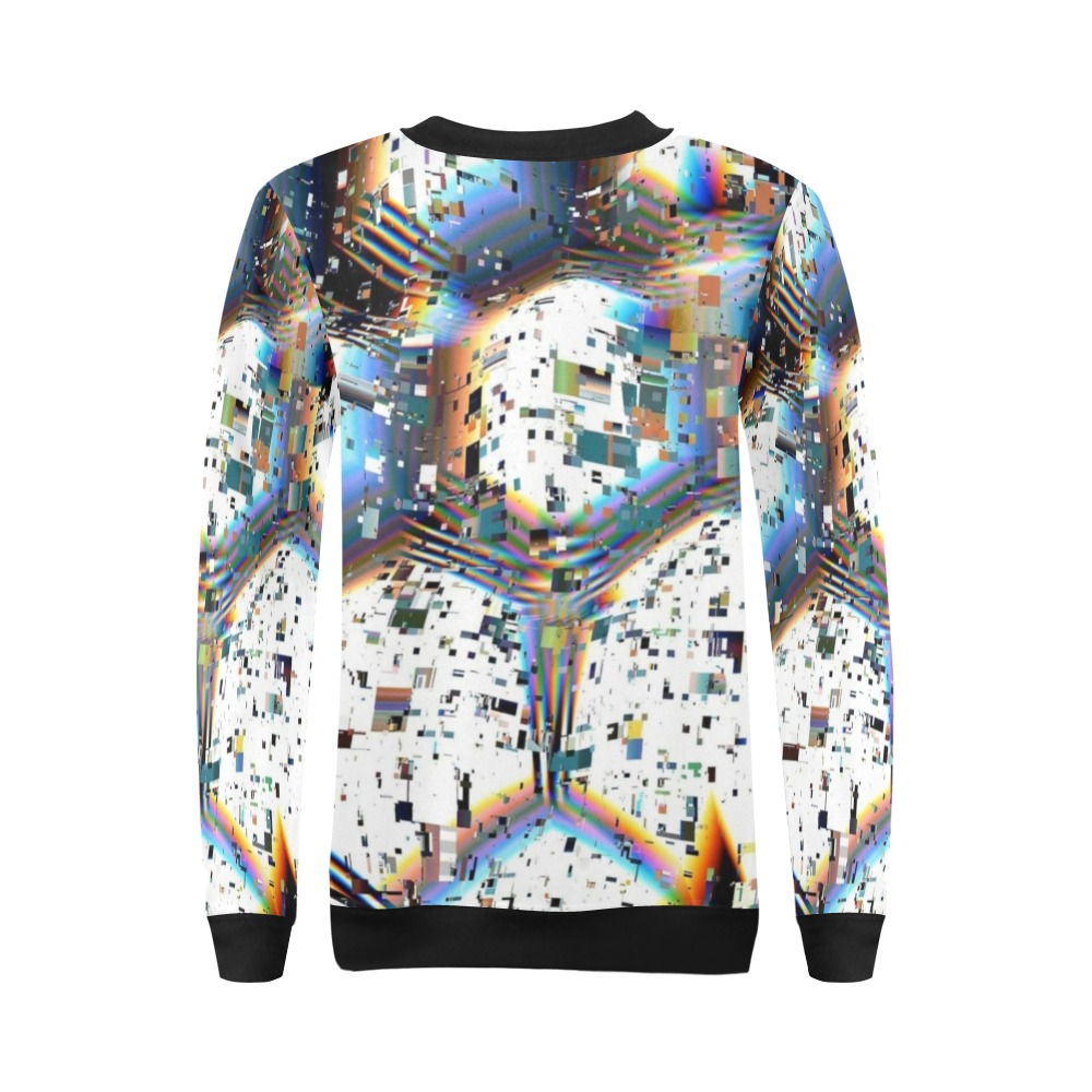 glitch globes All Over Print Crewneck Sweatshirt for Women (Model H18)