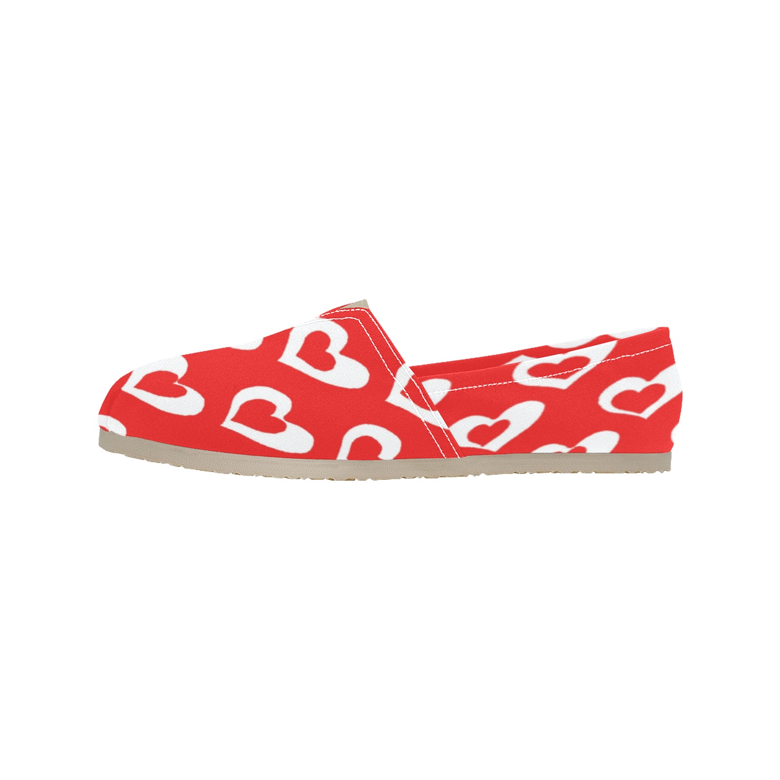 heart within a heart Women's Classic Canvas Slip-On (Model 1206)
