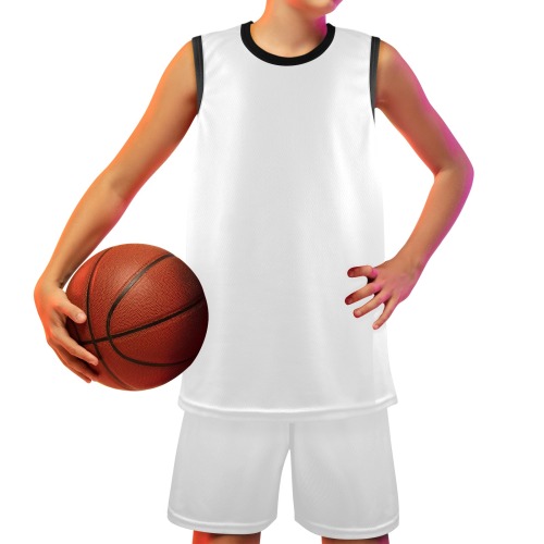 white gym shirt Big Boys' Basketball Uniform