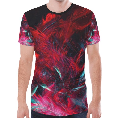 Abstract-Red New All Over Print T-shirt for Men (Model T45)