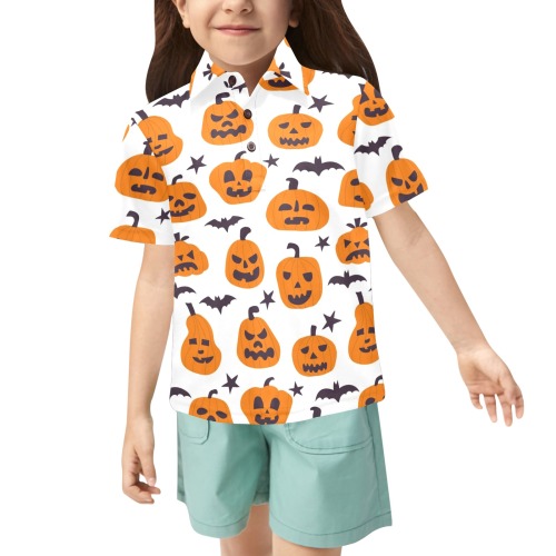 Halloween Polo Shirt Little Girls' All Over Print Polo Shirt (Model T55)