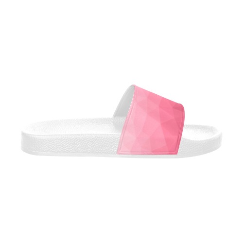 Magenta pink ombre gradient geometric mesh pattern Women's Slide Sandals (Model 057)