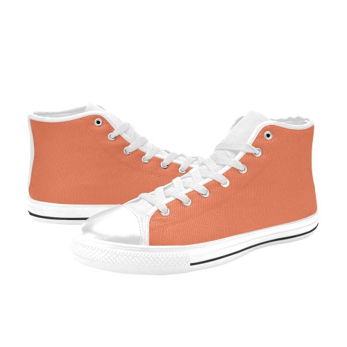 Coral Rose Men’s Classic High Top Canvas Shoes (Model 017)