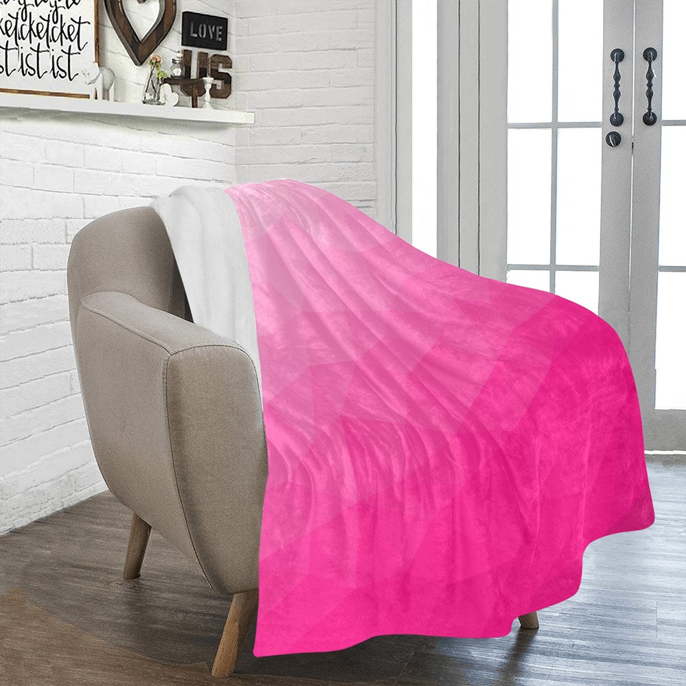 Hot pink gradient geometric mesh pattern Ultra-Soft Micro Fleece Blanket 50"x60"