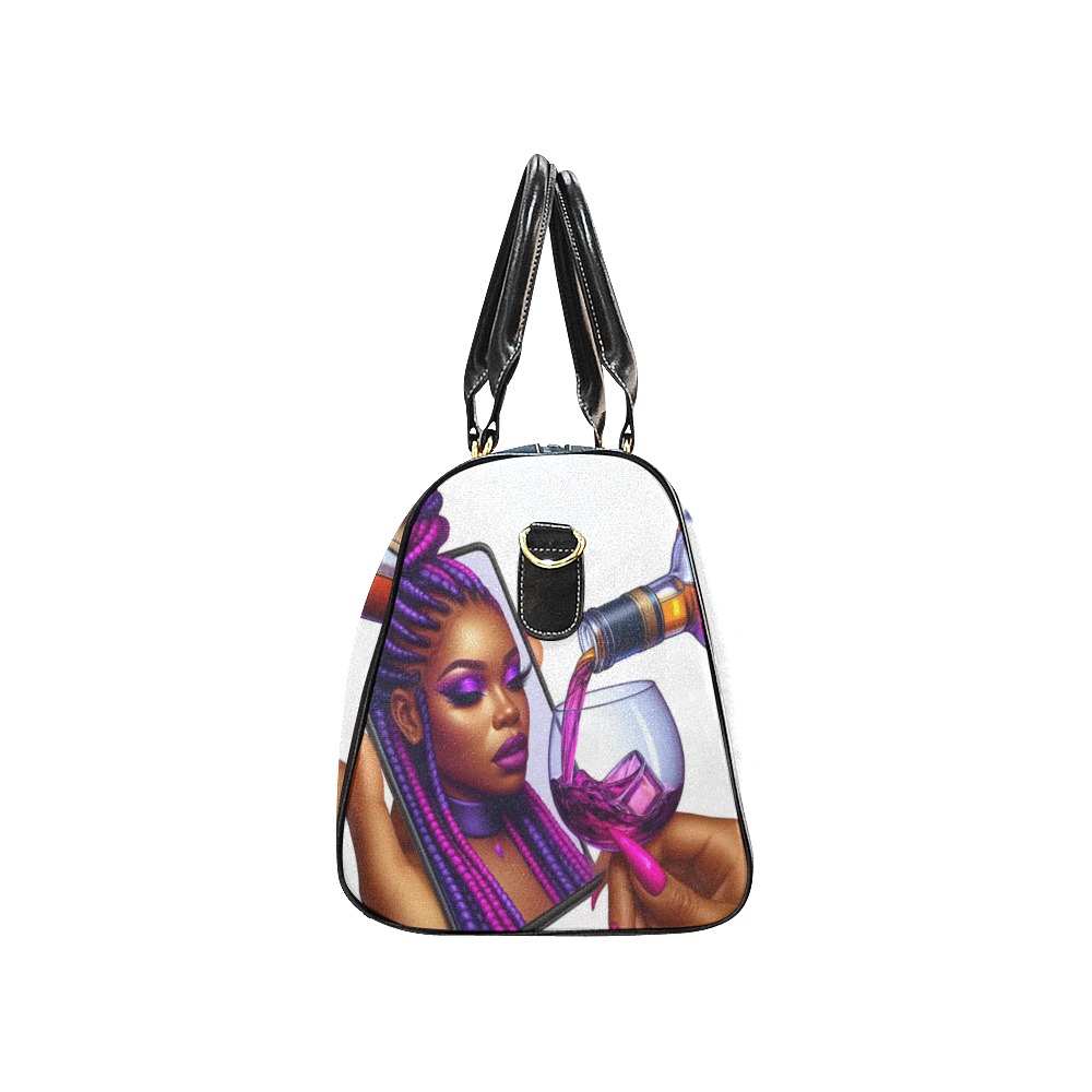 Purple Phone Lady New Waterproof Travel Bag/Small (Model 1639)