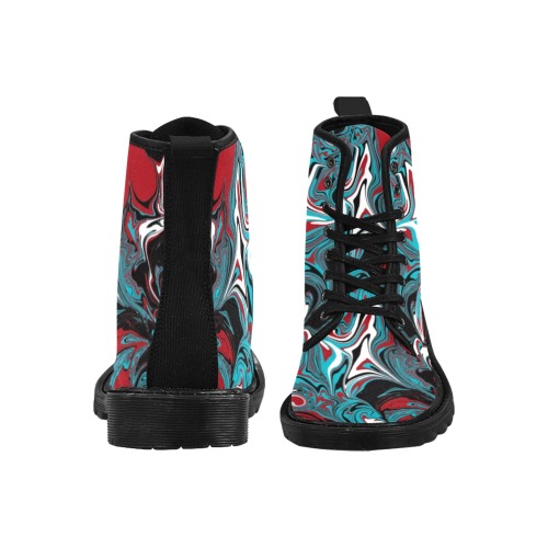 Dark Wave of Colors Martin Boots for Women (Black) (Model 1203H)
