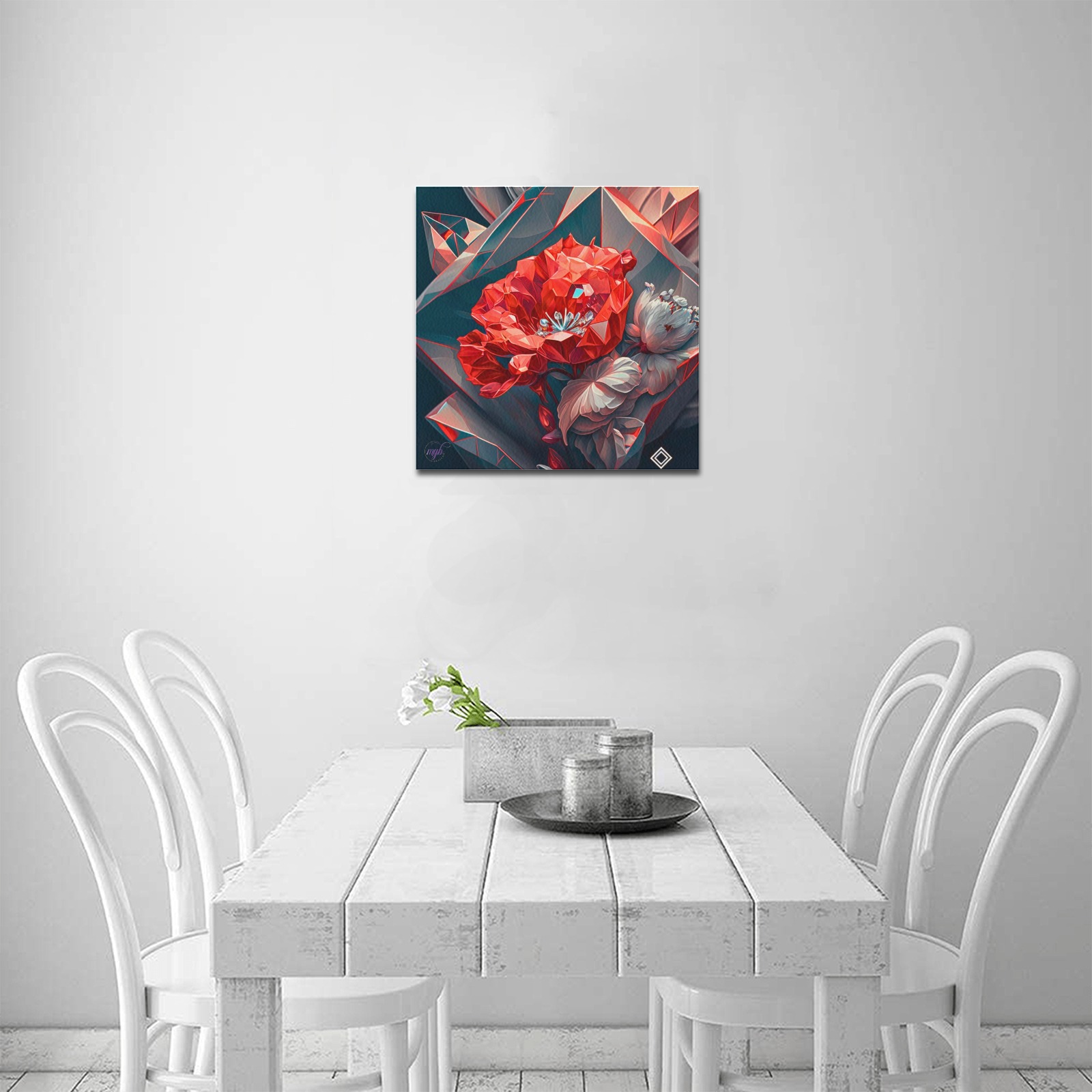 April Showers bring May Flowers Upgraded Canvas Print 16"x16"