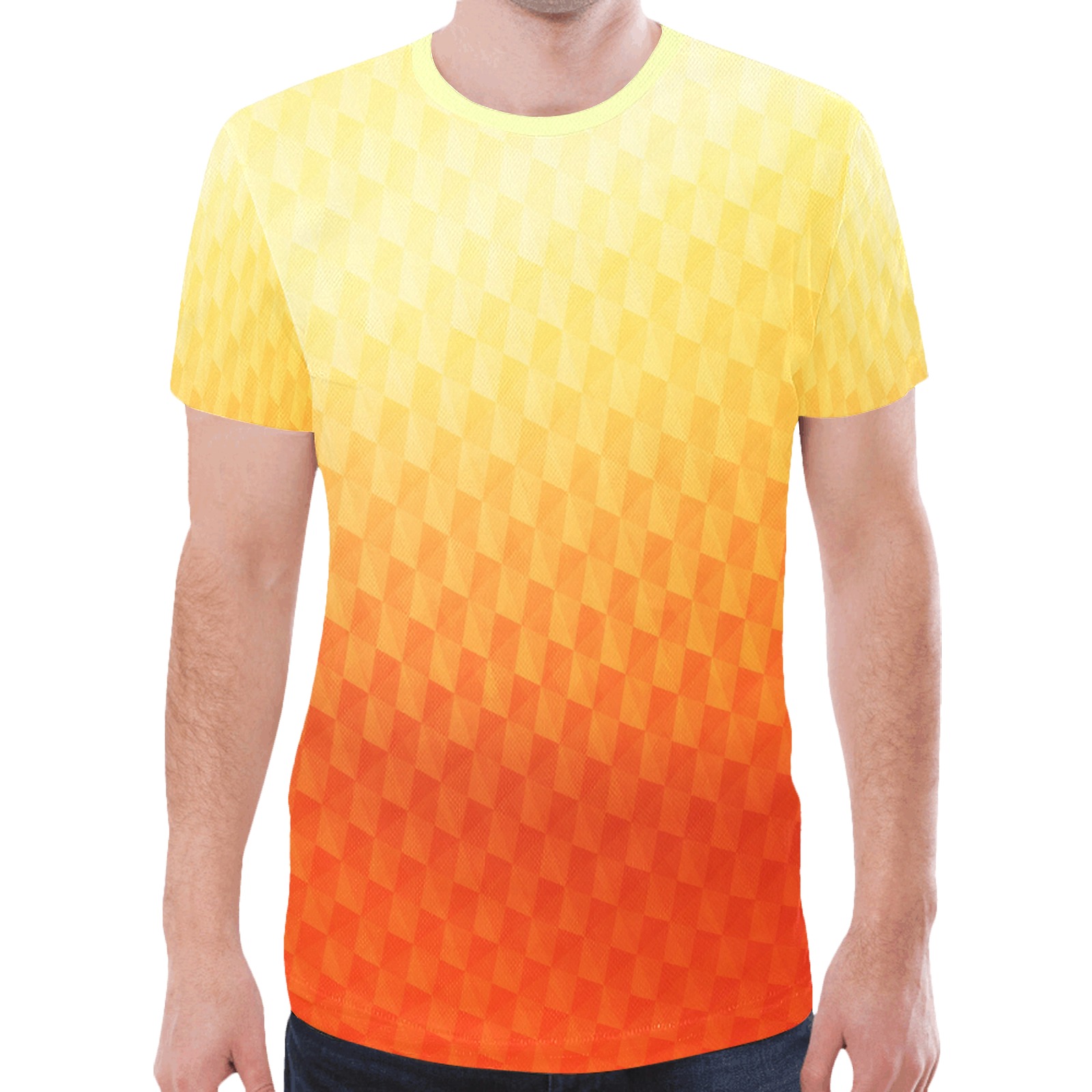 Yellow to Orange Fade New All Over Print T-shirt for Men (Model T45)