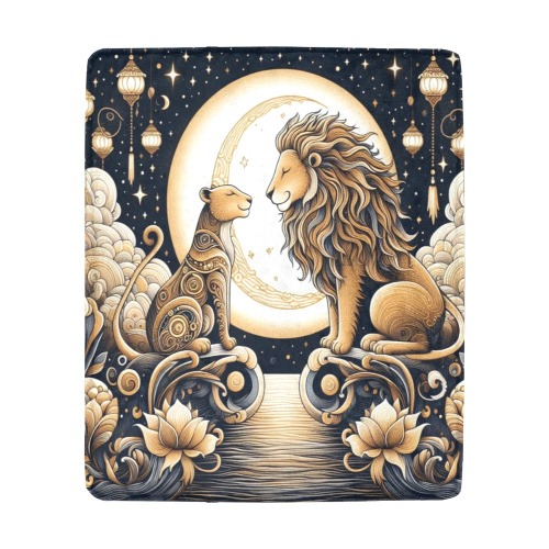 Moonlight Lions Love Ultra-Soft Micro Fleece Blanket 50"x60"