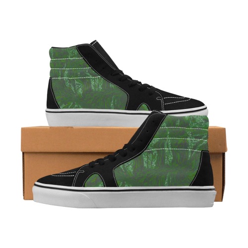 ocean storms green Men's High Top Skateboarding Shoes (Model E001-1)