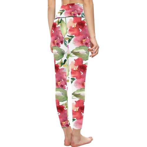 Waterfloral Women's All Over Print High-Waisted Leggings (Model L36)