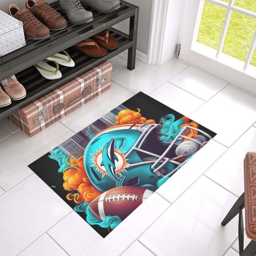 NFL Smoke Helmet Matt Azalea Doormat 24" x 16" (Sponge Material)