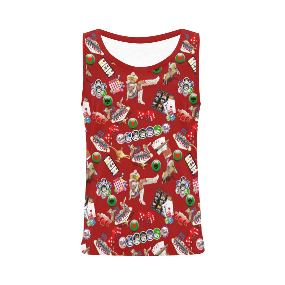 Las Vegas Icons Gamblers Delight / Red All Over Print Tank Top for Women (Model T43)